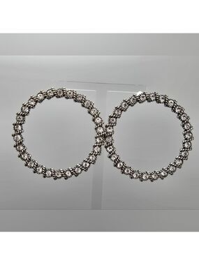 ✨2/$10✨ Rhinestone Hoop Earrings 2” Sparkling Statement Everyday Wear